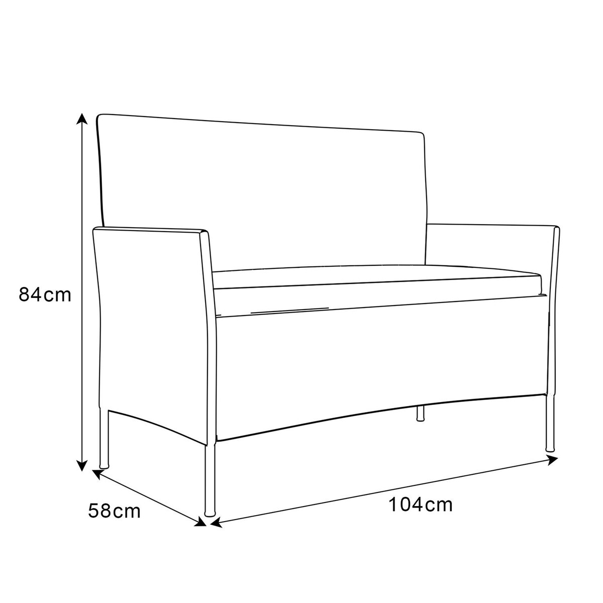 Zestaw mebli rattanowych PERGOLA czarny