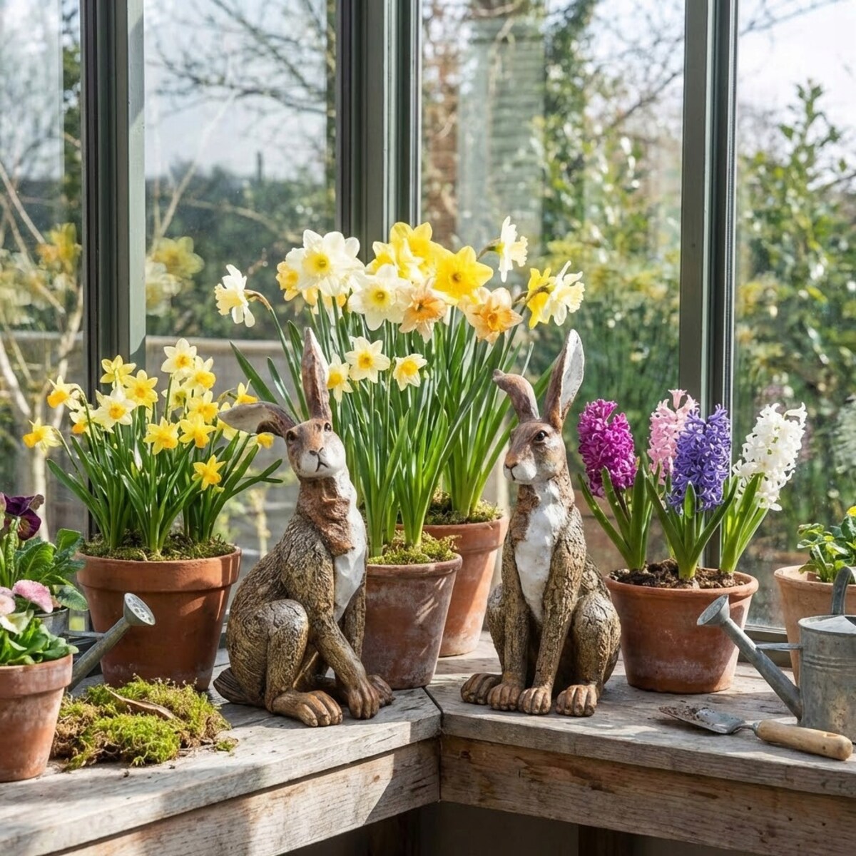 ZAJĄC WIELKANOCNY FIGURKA 2 szt. ZAJĄCZEK WIELKANOCNA KRÓLIK NA WIELKANOC