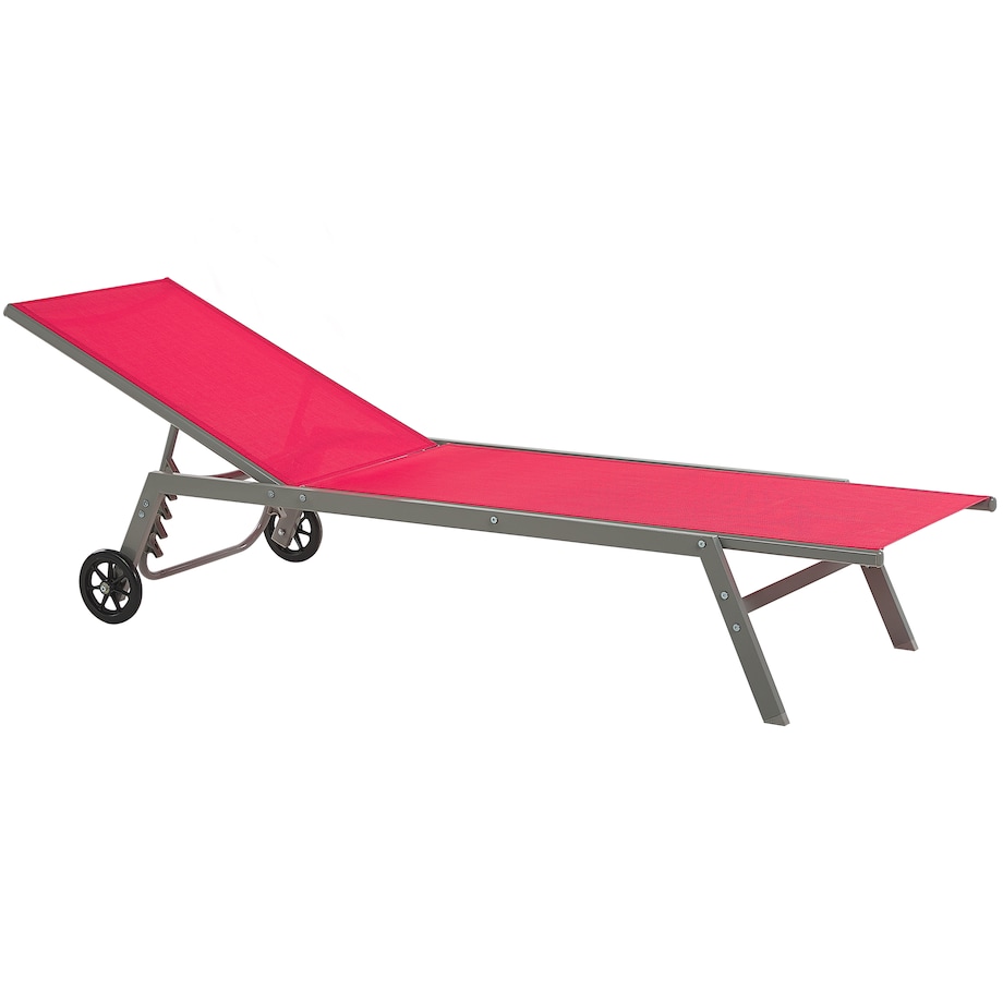 Leżak ogrodowy LEVANZO Rozkładany Metal Czerwony
