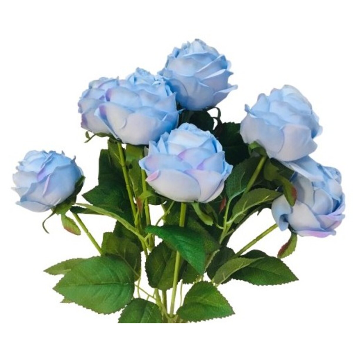 BUKIET DUŻY RÓŻA sztuczna NIEBIESKI LIŚCIE do wazonu flakonu święta pomnik