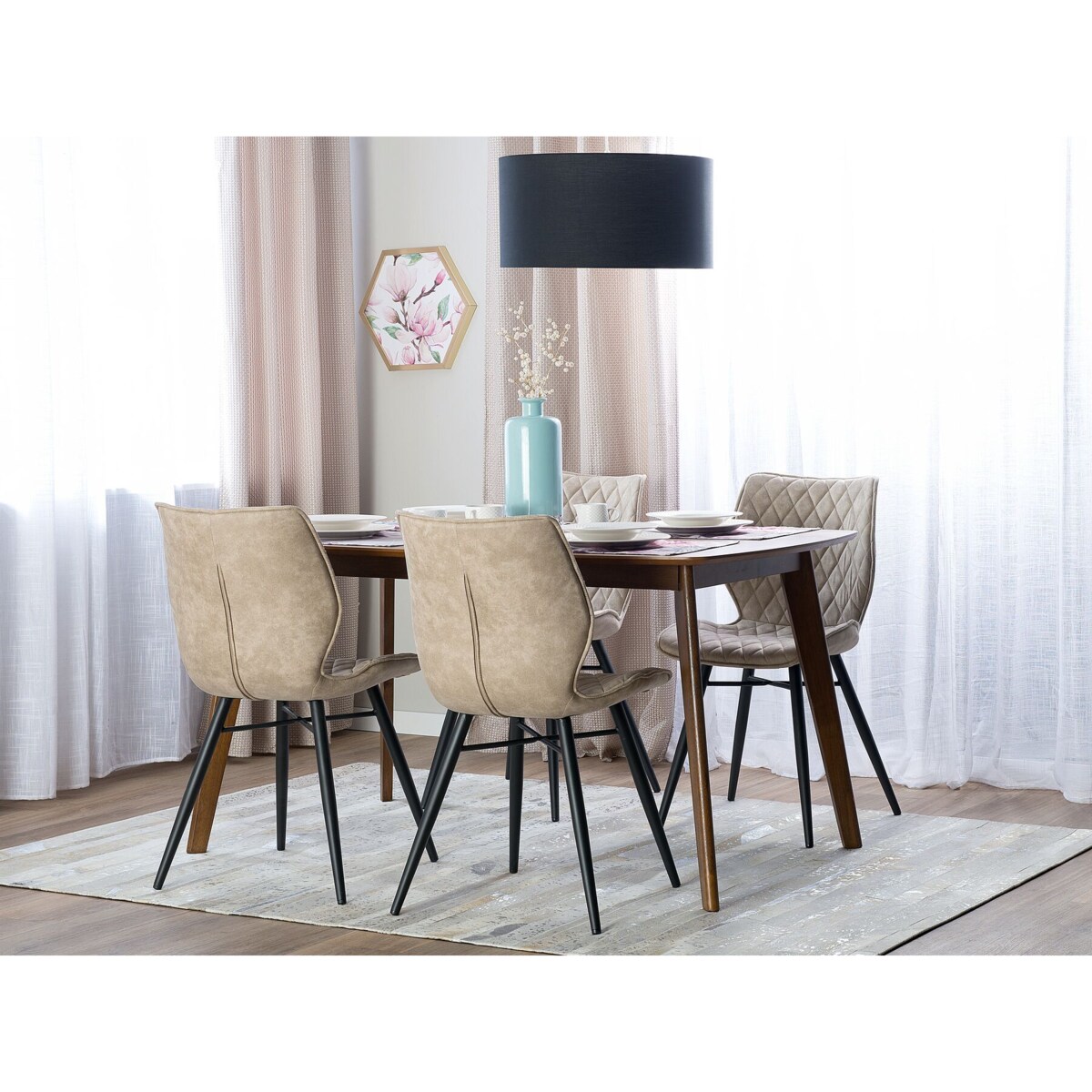 Zestaw 2 krzeseł do jadalni beżowy LISLE