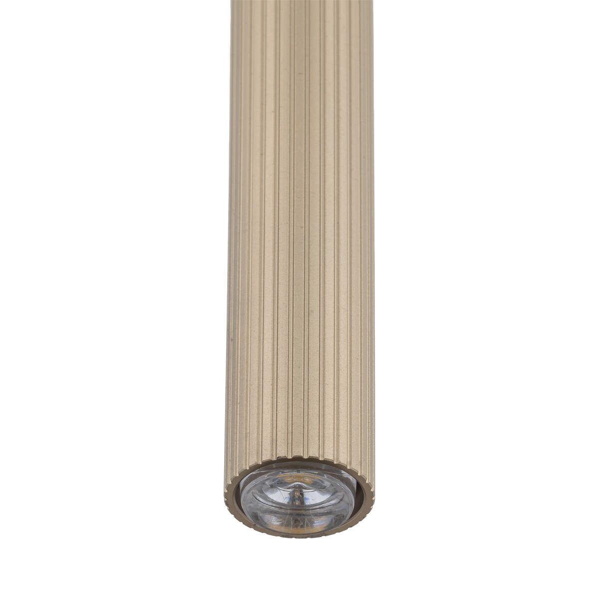 Lampa Wisząca Tk Lighting Ferro Sabia Beżowa Szampańśka Ryflowana Metalowa Tuba Sopel Rurka 75Cm 1Xg9