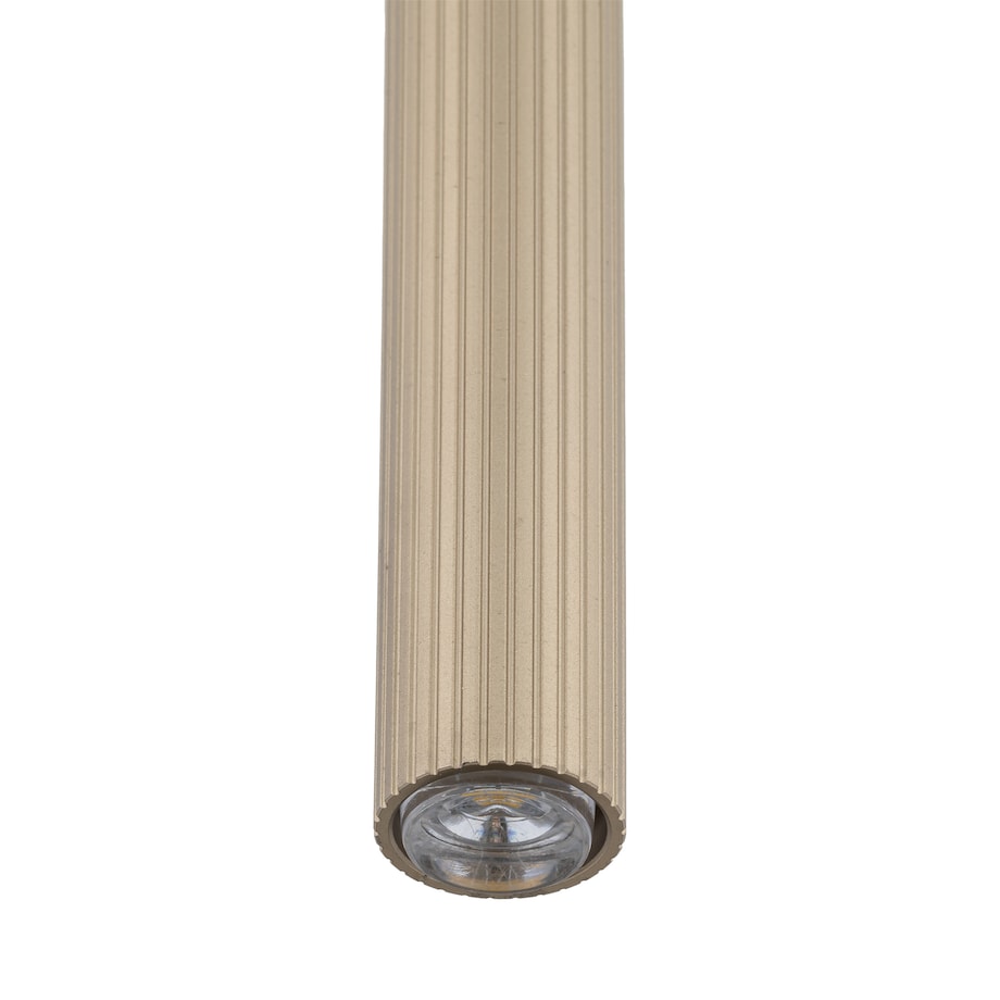 Lampa Wisząca Tk Lighting Ferro Sabia Beżowa Szampańśka Ryflowana Metalowa Tuba Sopel Rurka 75Cm 1Xg9