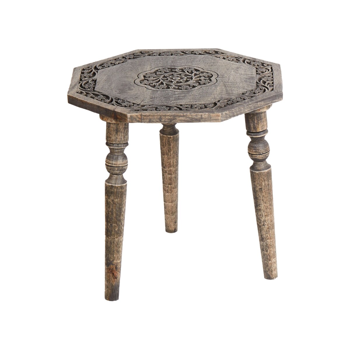 Stolik pomocniczy drewno mango ciemne WANDILO