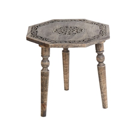 Stolik pomocniczy drewno mango ciemne WANDILO