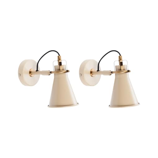 Zestaw 2 lamp ściennych metalowych beżowy MOYOLA