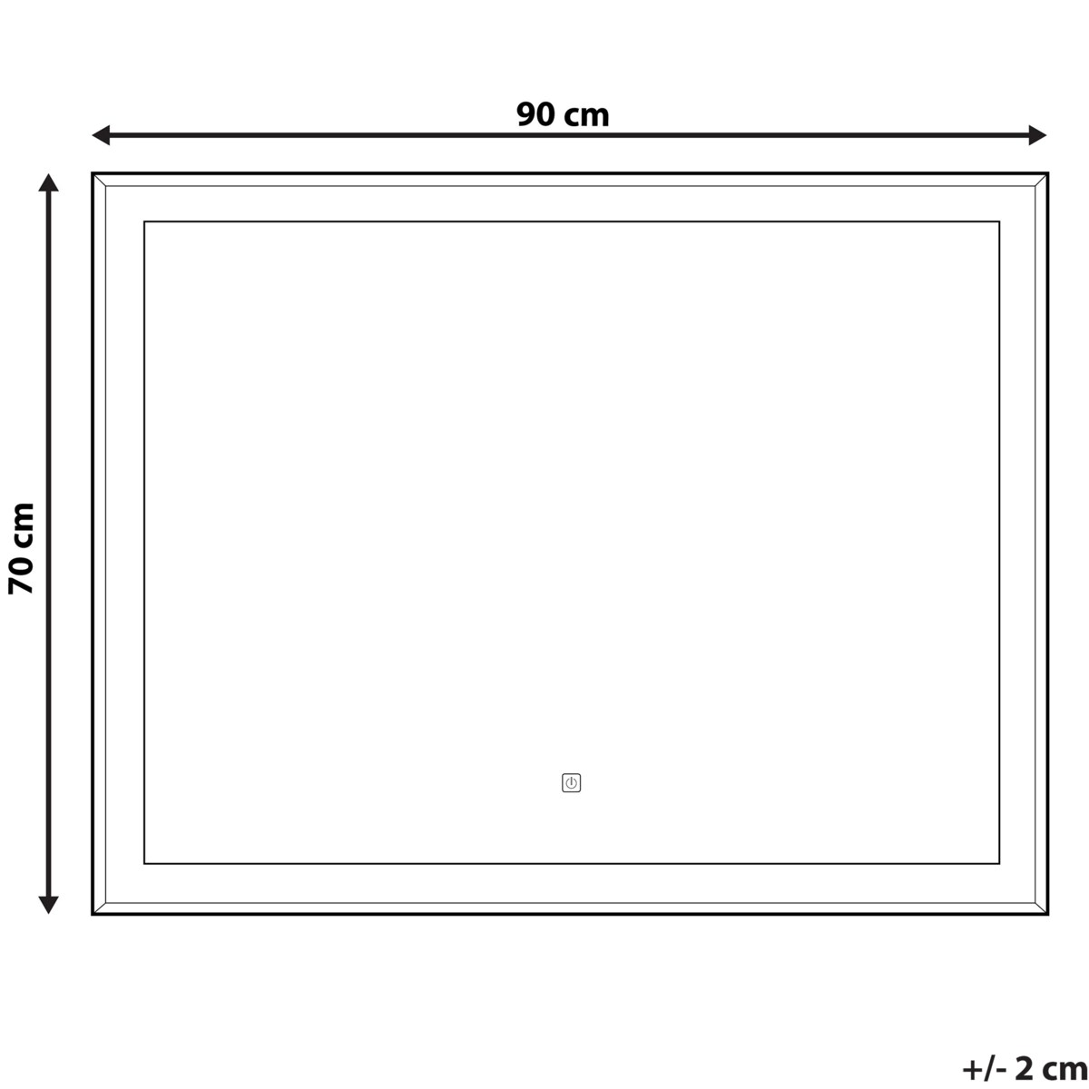 Lustro łazienkowe LED ARGENS 90 cm 70 cm Srebrny