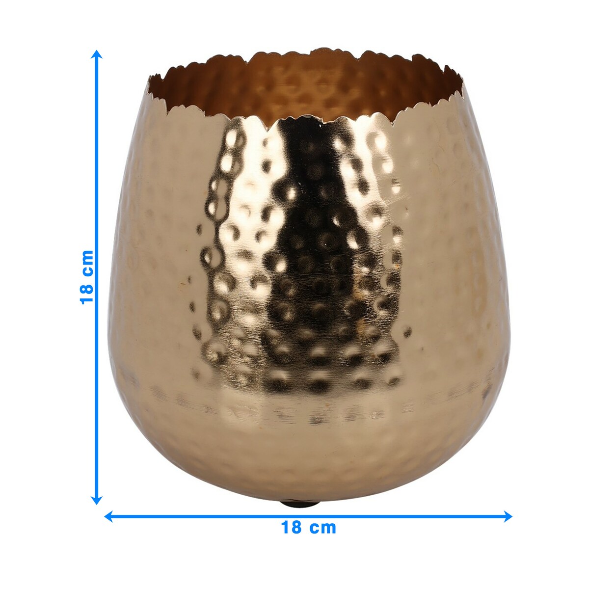 Wazon Metalowy Zdobiony Dekoracyjny Waza Ozdobna Na Kwiaty 18X18 Cm Złoty