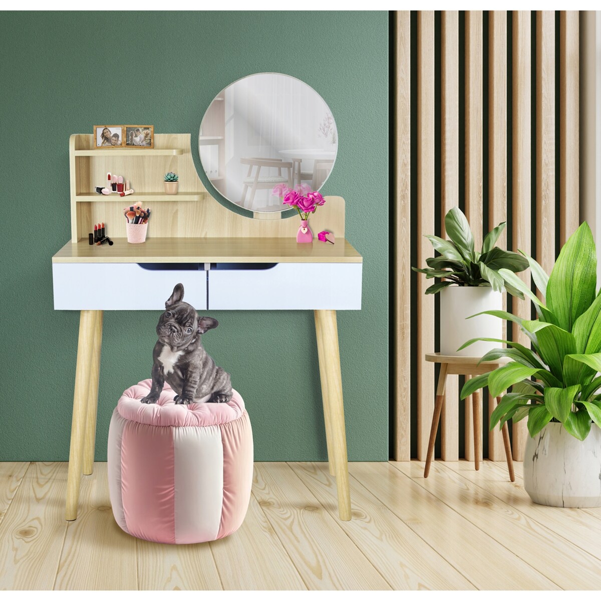 Toaletka z lustrem SCANDI kosmetyczna skandynawska