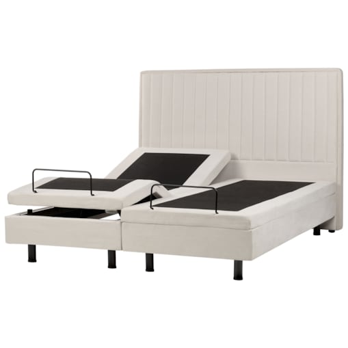 Łóżko regulowane tapicerowane 160 x 200 cm beżowe DUKE II