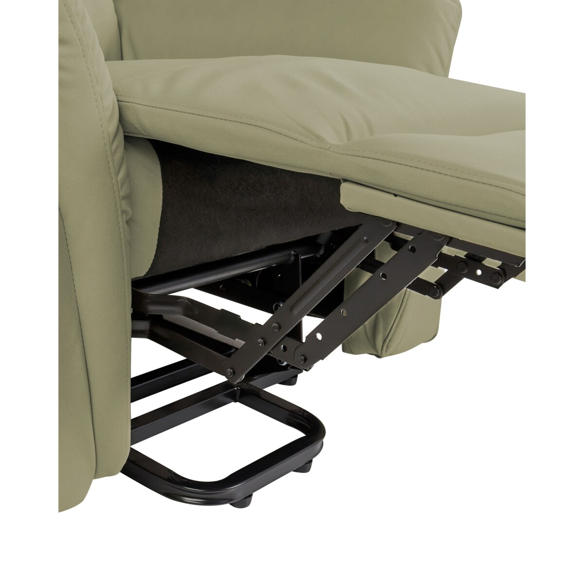 Fotel z elektryczną funkcją relaksu ekoskóra zielony GLORIE