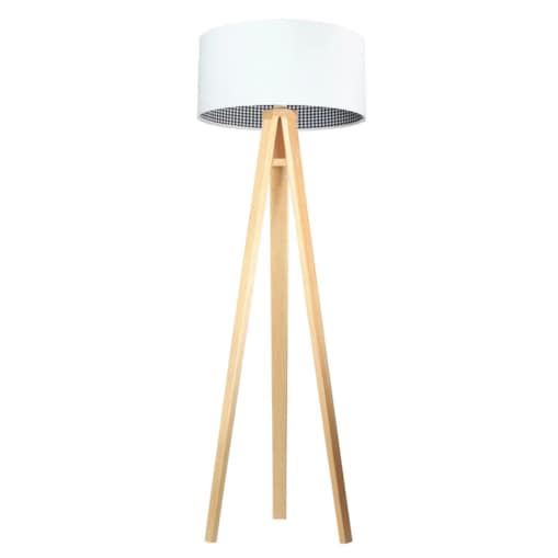 Lampa stojąca HOME 50 biała/pepitka/sosna