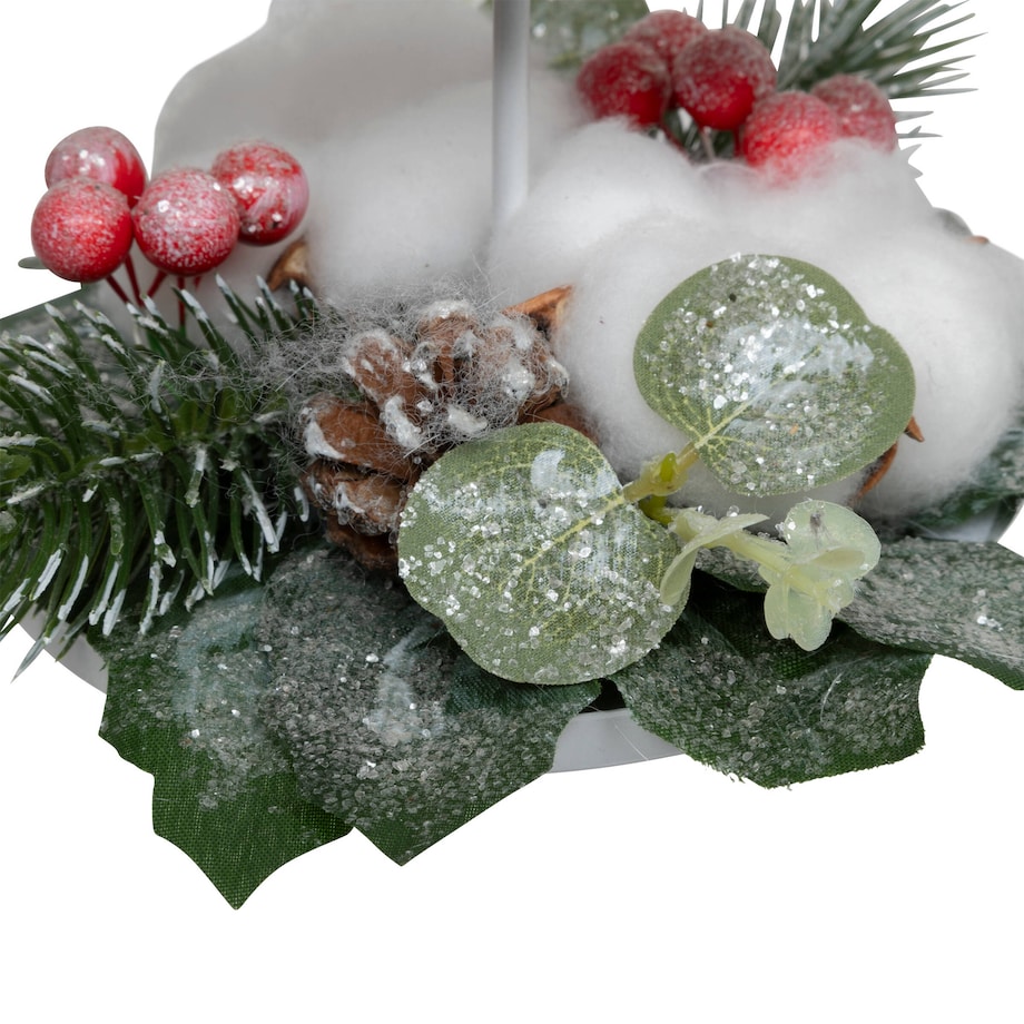 Metalowy świecznik w kształcie choinki na tealight, 25 cm