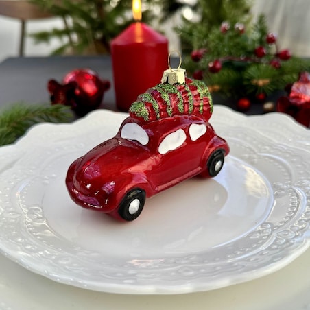 VILLA ITALIA Bombka AUTO czerwone 10 cm