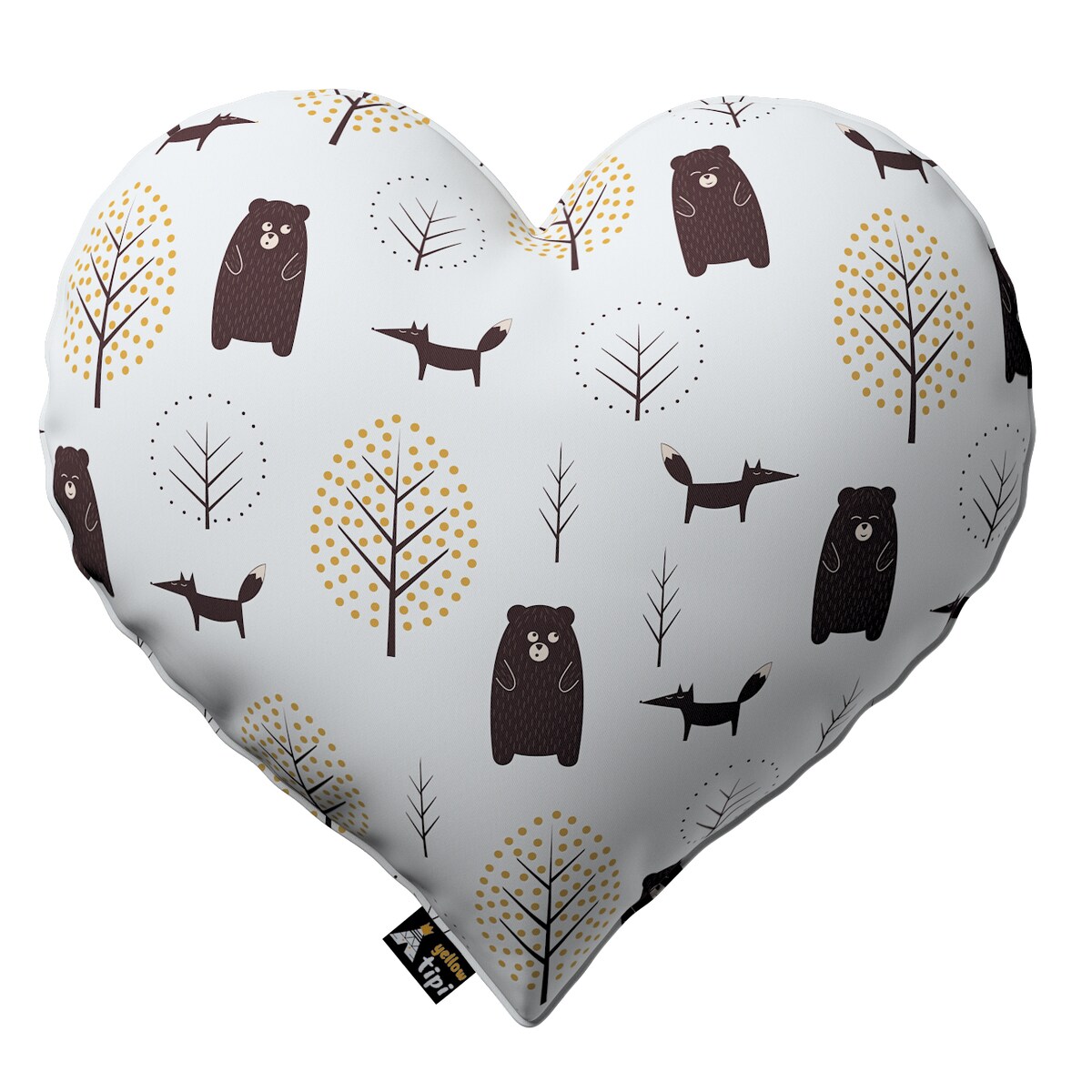 Poduszka Heart of Love, ecru-brązowy, 45x15x45cm, Magic Collection