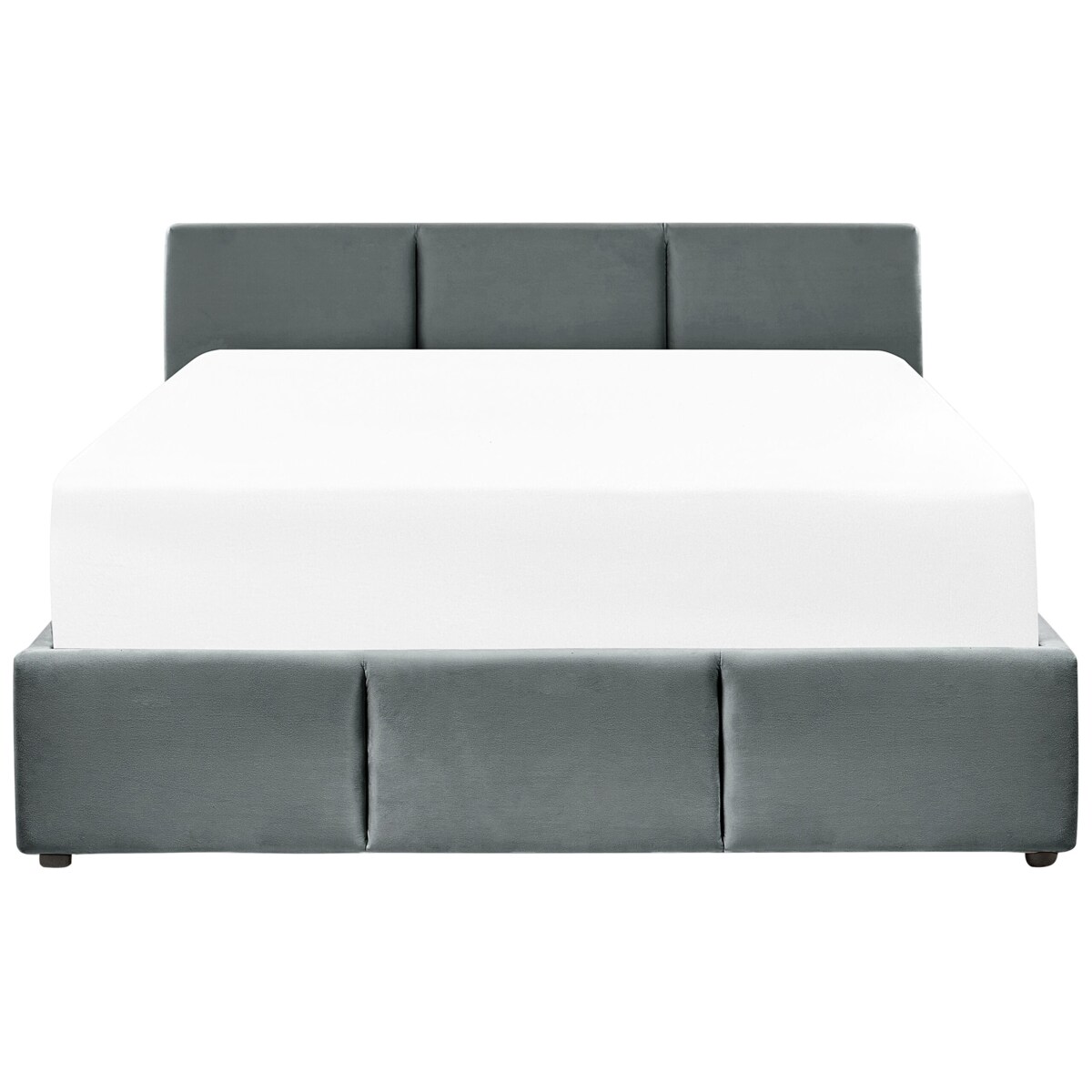 Łóżko z pojemnikiem Welur BOUSSE 160 x 200 cm Ciemnoszary