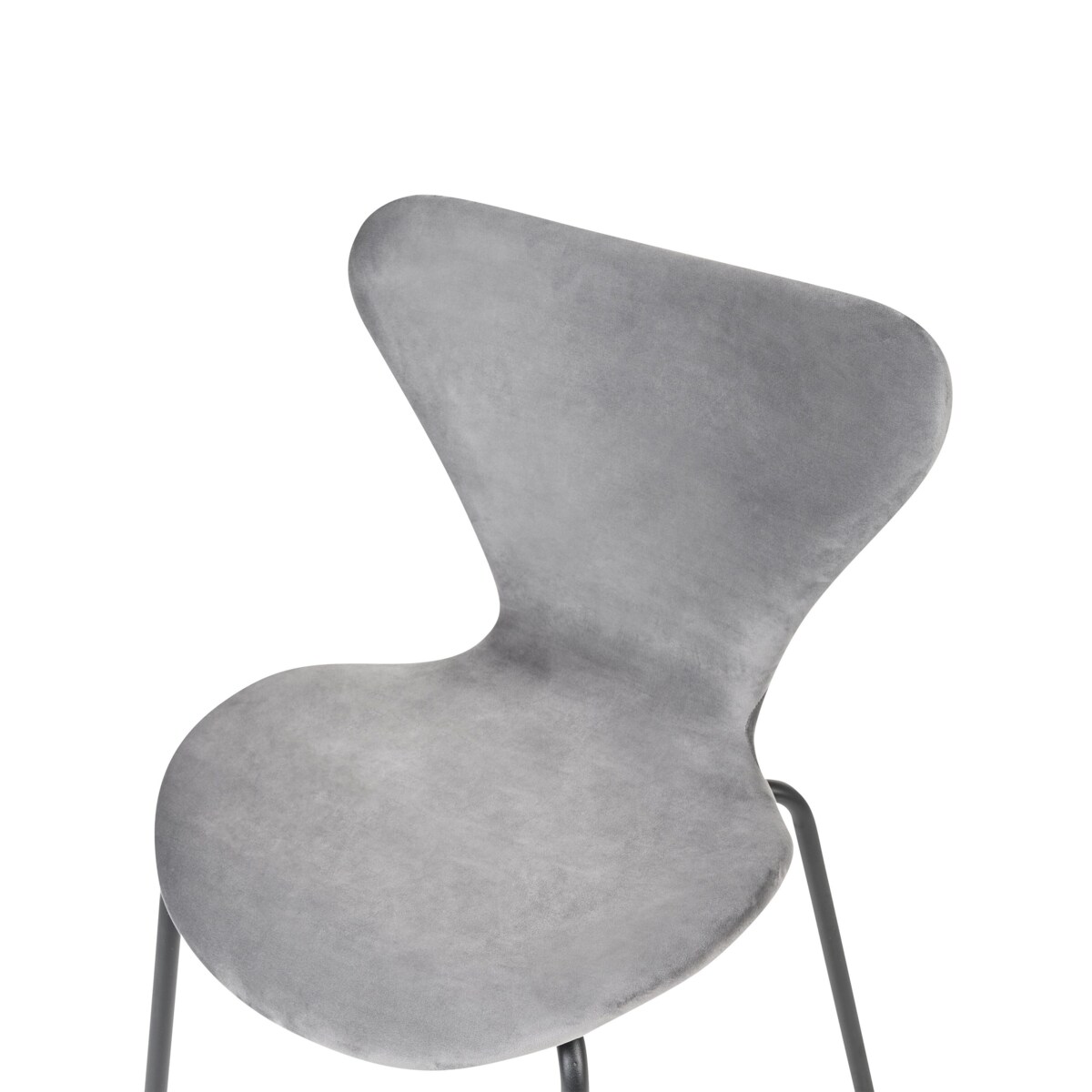 Zestaw 2 krzeseł do jadalni welurowy jasnoszary z czarnym BOONVILLE