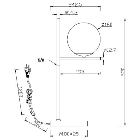 Stojąca LAMPA stołowa PURE 502000108 Trio modernistyczna LAMPKA szklana kula mosiądz biała