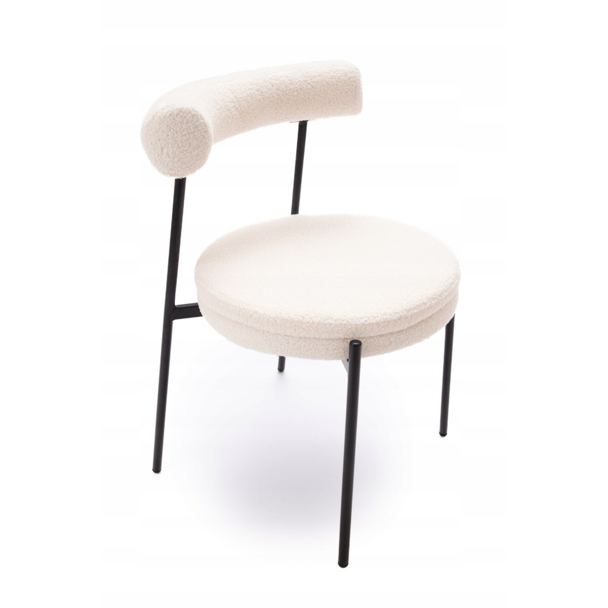 ZESTAW 2 SZTUK Krzesła VELO Biało-Czarne TEDDY Tapicerowane Nowoczesne