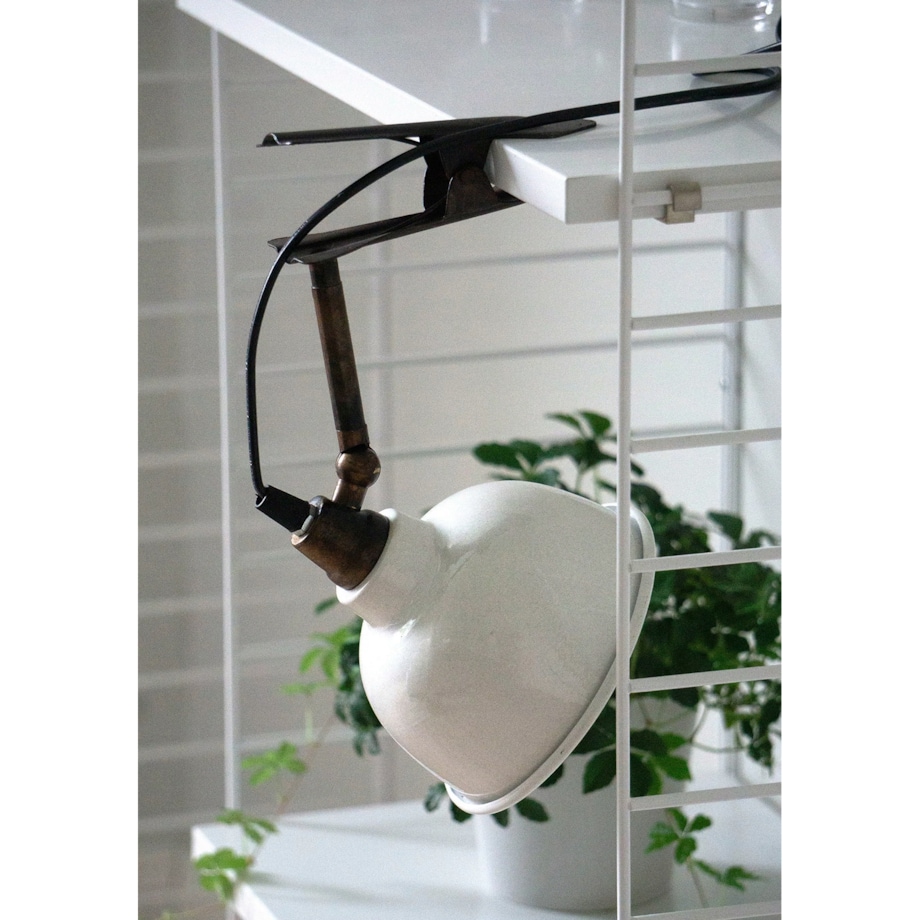 LAMPA PRZYPINANA Z KLIPSEM BIAŁA na biurko nocna metalowa loft klips 25cm