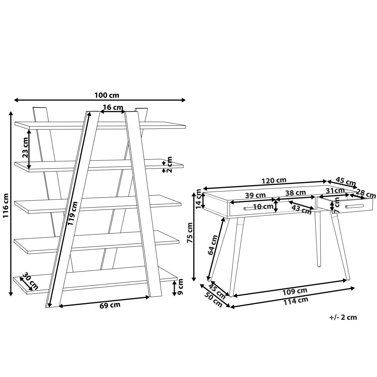 Zestaw mebli biurowych biało-szary ESCALANTE/FRISCO