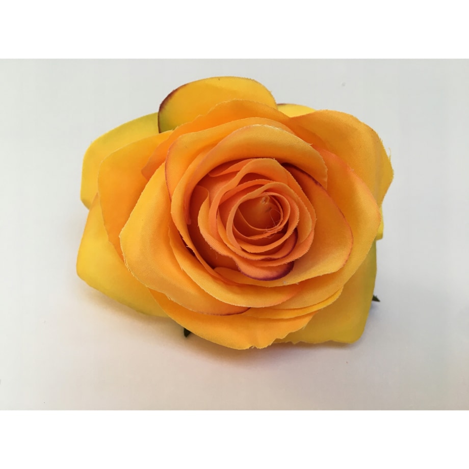 SZTUCZNE KWIATY główka kwiatowa wyrobowa RÓŻA pomarańczowa na bukiet stroik