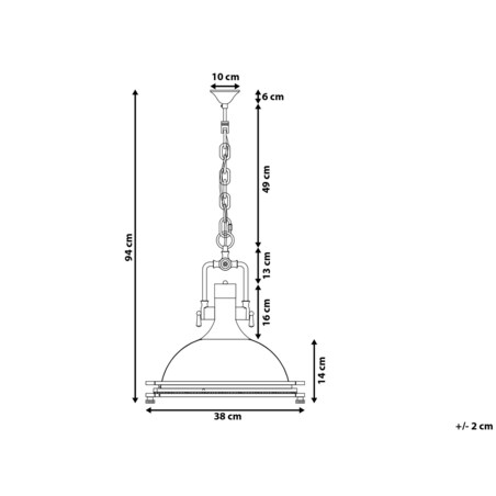 Lampa wisząca metalowa srebrna EBRON