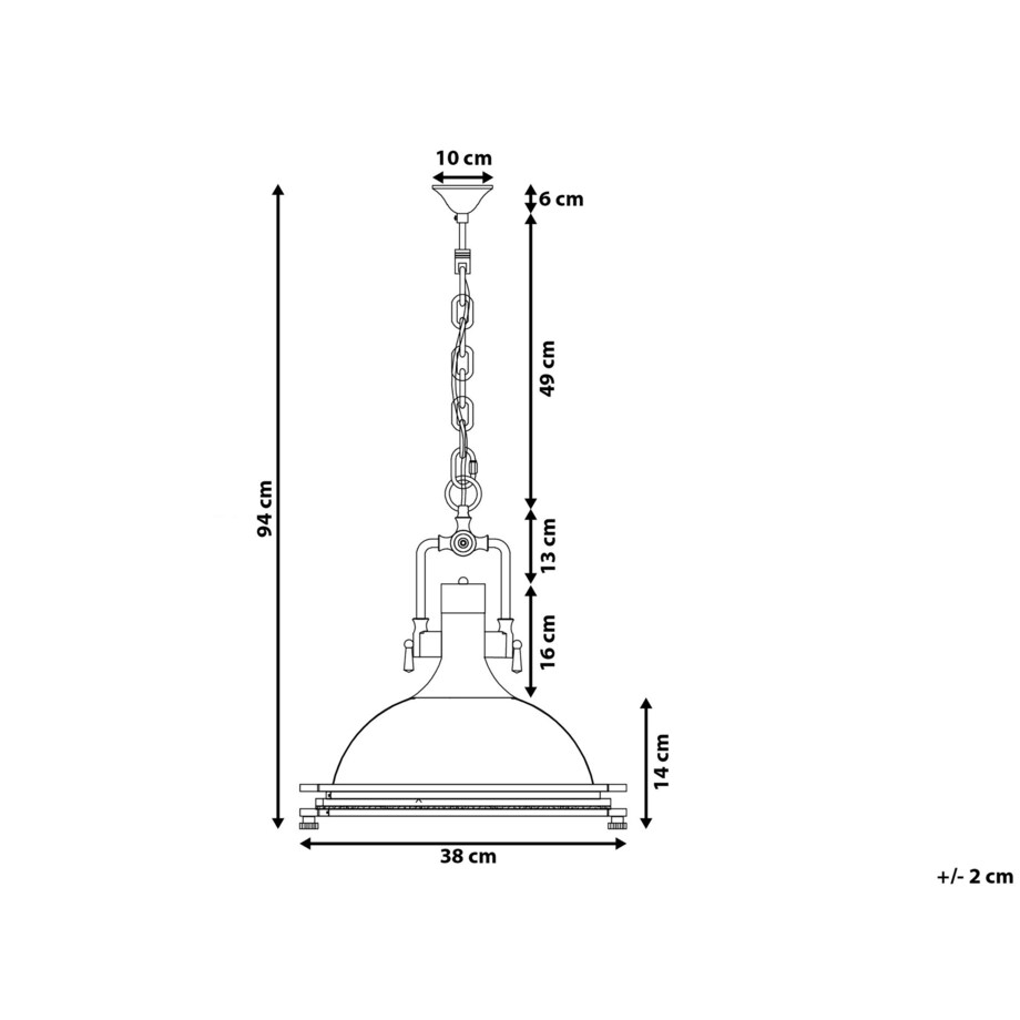 Lampa wisząca metalowa srebrna EBRON