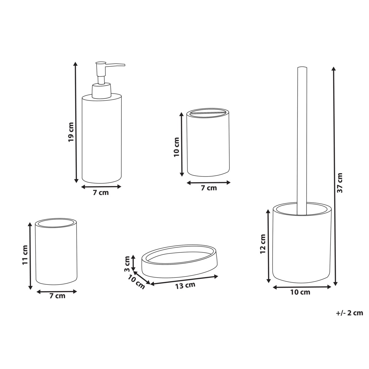 Zestaw akcesoriów łazienkowych 5 elementów CHANCAY Jasnobeżowy