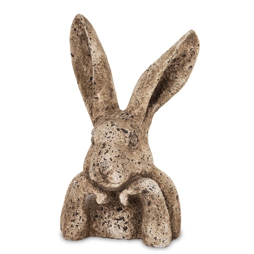 Figurka popiersie królika 36x20x16 cm TORACE szaro-brązowy duży