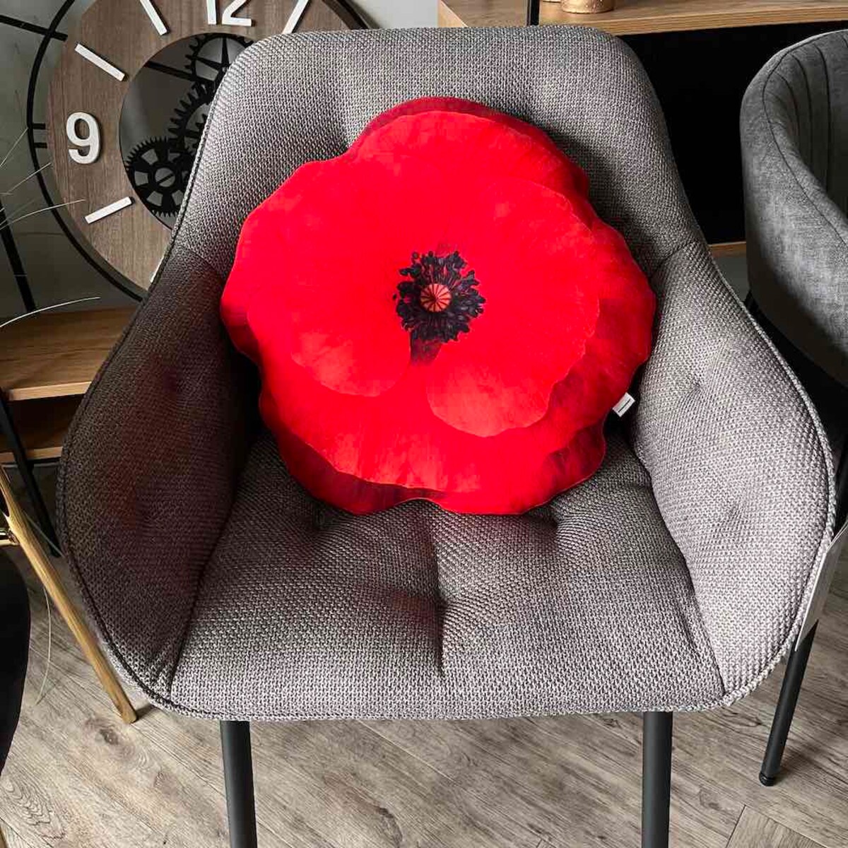 Poduszka duża czerwony Mak polny, kwiat maku
