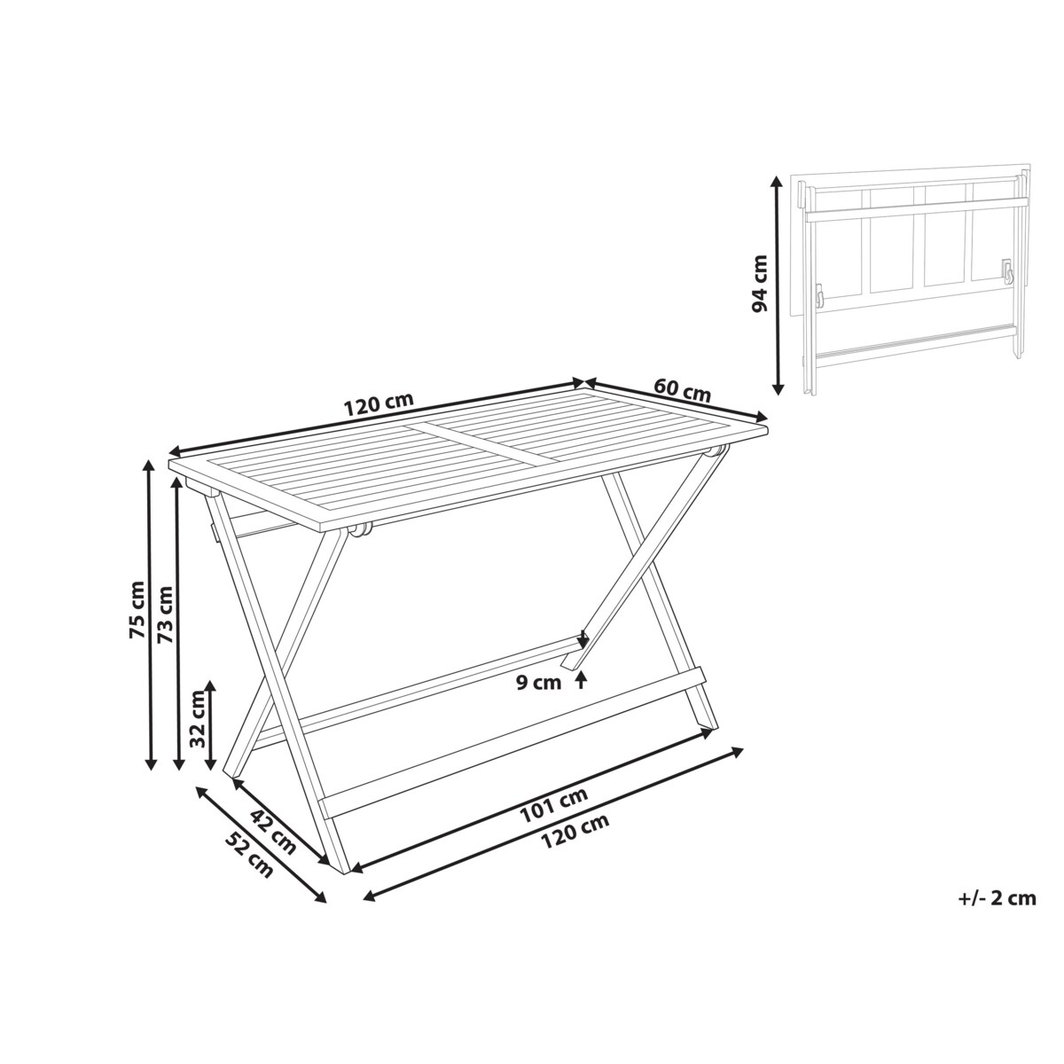 Stół ogrodowy Drewno Jasne drewno PROSSEDI