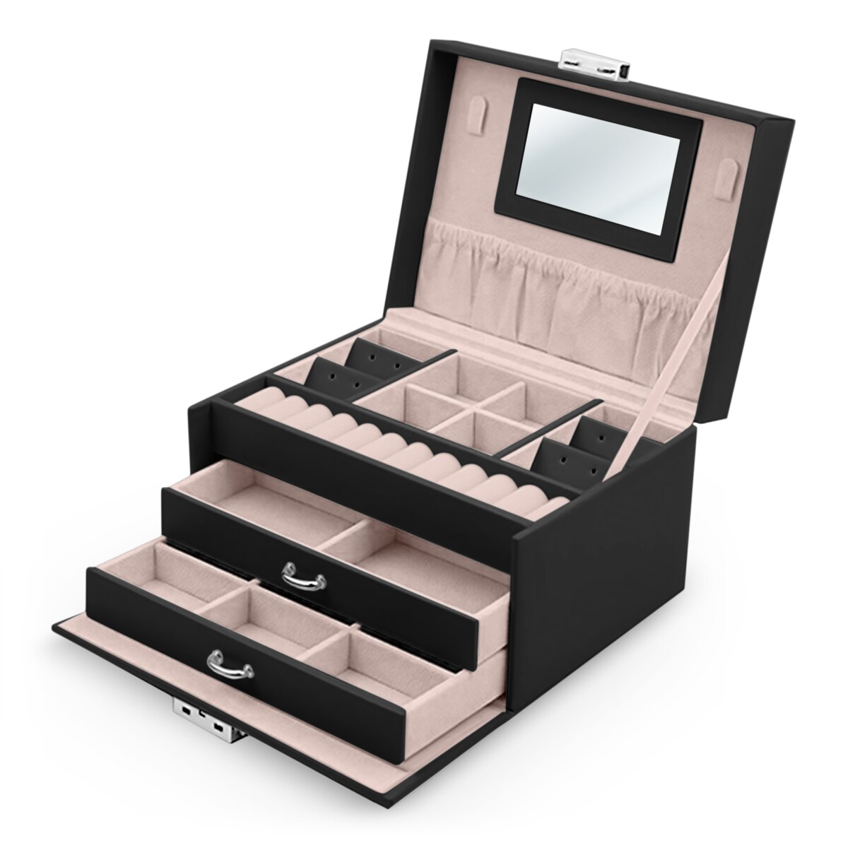 Pudełko szkatułka na biżuterię czarne Massido