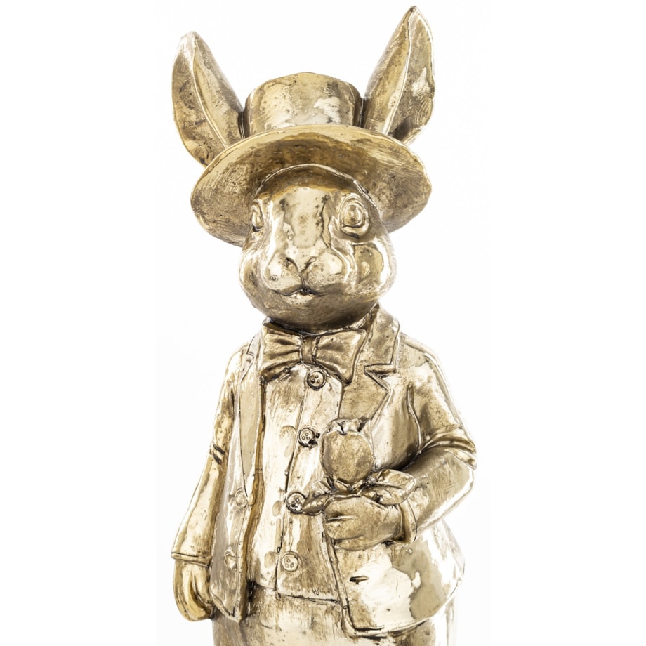 Dekoracja - królik złoty 45x17,5x16,5 cm MALJUNA-5 z różą