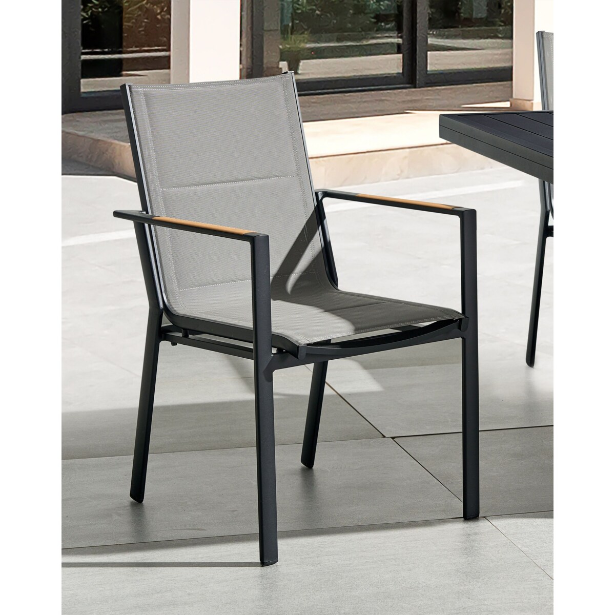 Zestaw 4 krzeseł ogrodowych czarny BUSSETO