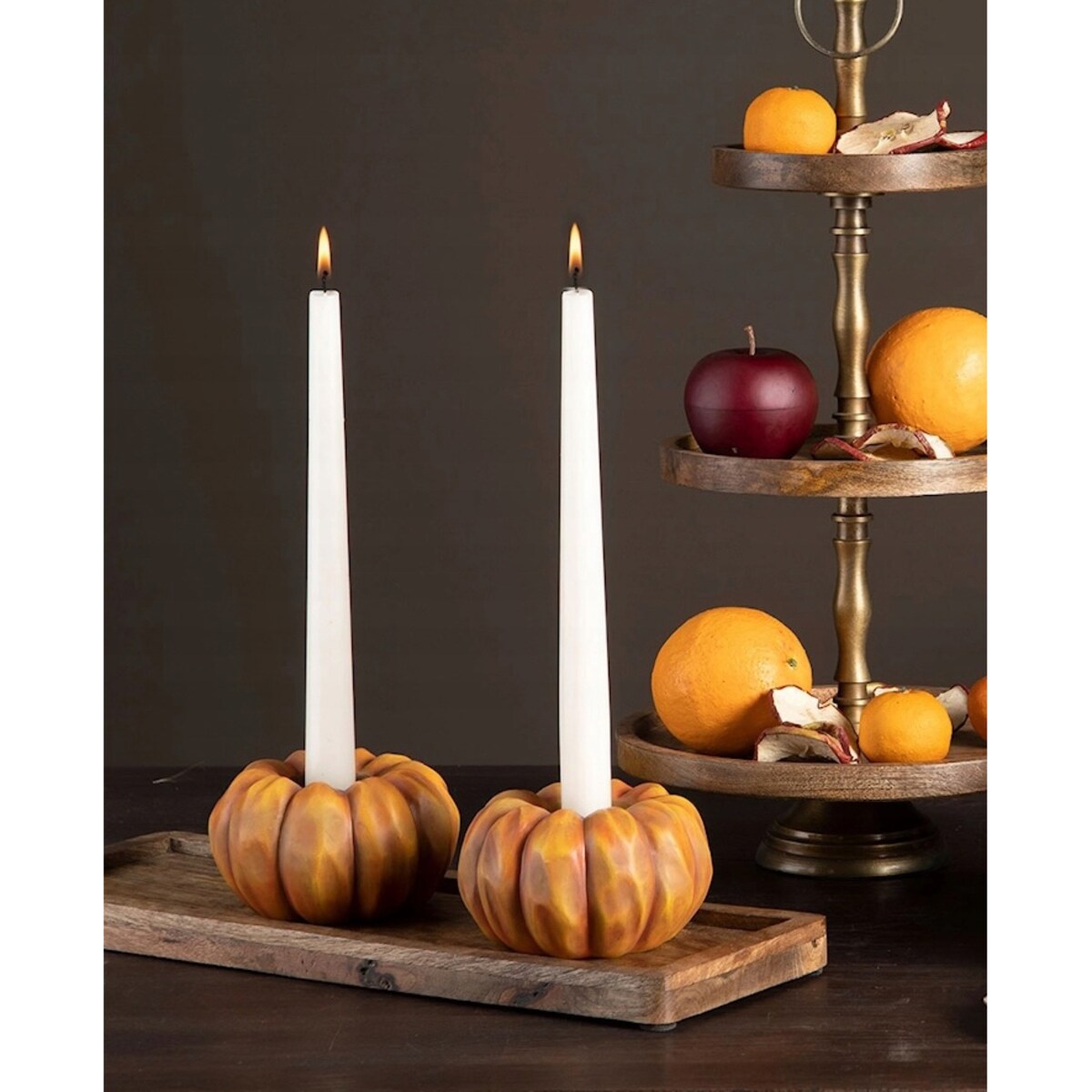 TACA KUCHENNA DREWNIANA PATERA NA TORT BOHO DO SALONU DOMU ZESTAW 2szt