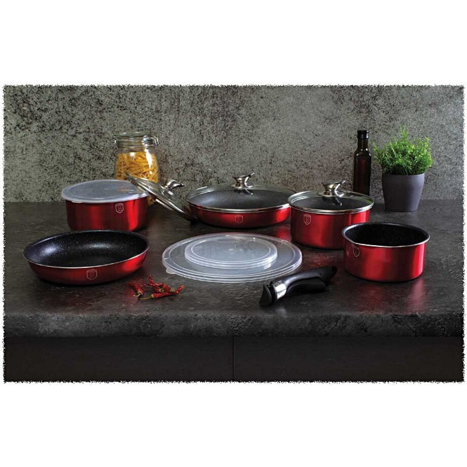 Zestaw 12 elementów garnki, patelnie, akcesoria BerlingerHaus BH-1674