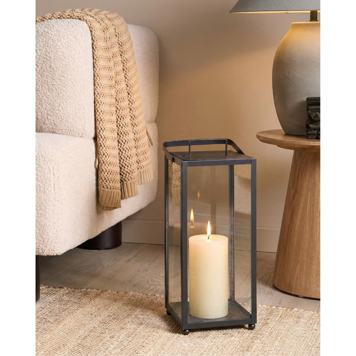 Lampion LEPAR Metal 53 cm Czarny