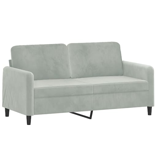 vidaXL Sofa 2-osobowa, jasnoszara, 140 cm, tapicerowana aksamitem