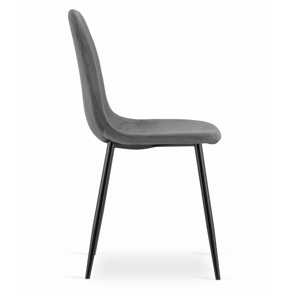 Krzesło Do Jadalni Kuchni Salonu Como - Ciemny Szary Aksamit