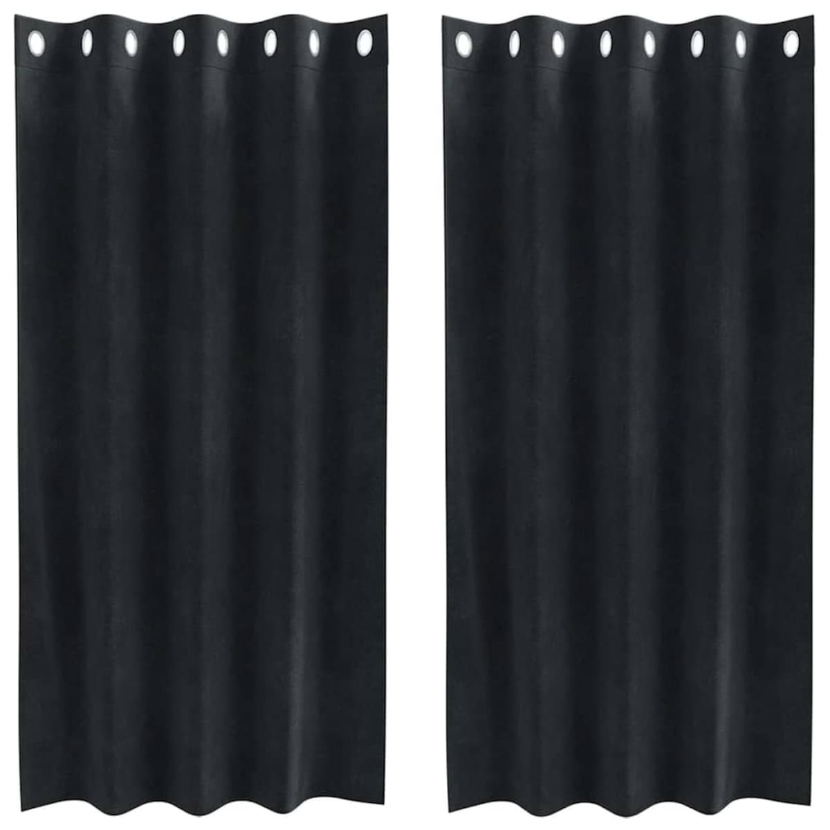 vidaXL Zasłony z zasłonami 2 pcs Czarny 140 x 175 cm Aksamit