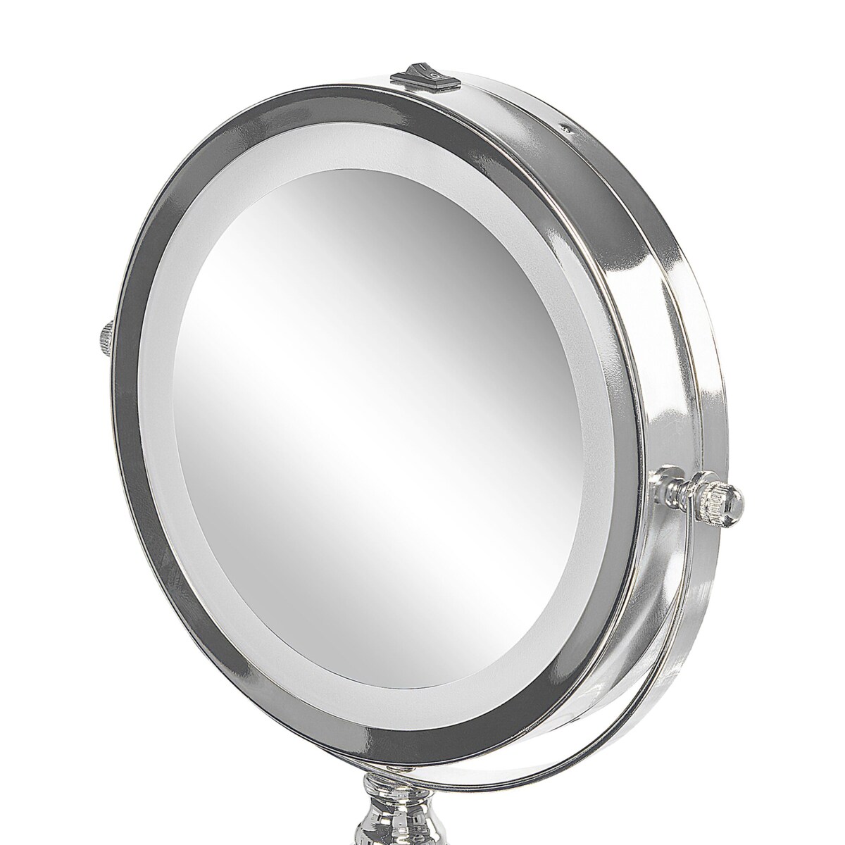 Lusterko kosmetyczne LED ø 18 cm srebrne CLAIRA