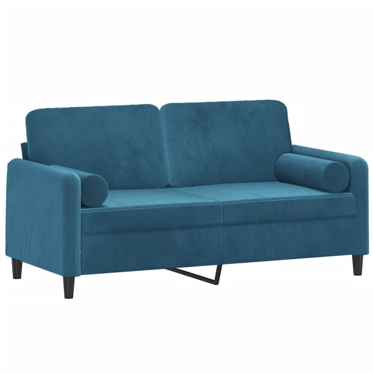 vidaXL 2-osobowa sofa z poduszkami, niebieska, 140 cm, aksamit