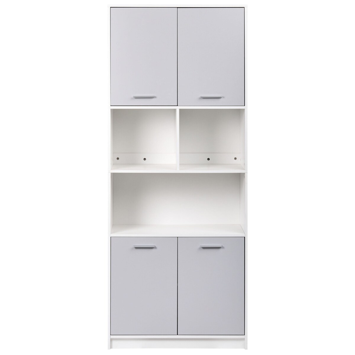 Regał 4-drzwiowy ZEHNA Szary/ biały