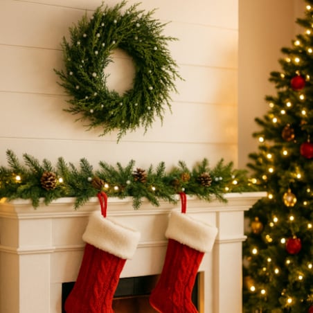 Wianek świąteczny jak żywy ø 38-40 cm TUJA z owocami