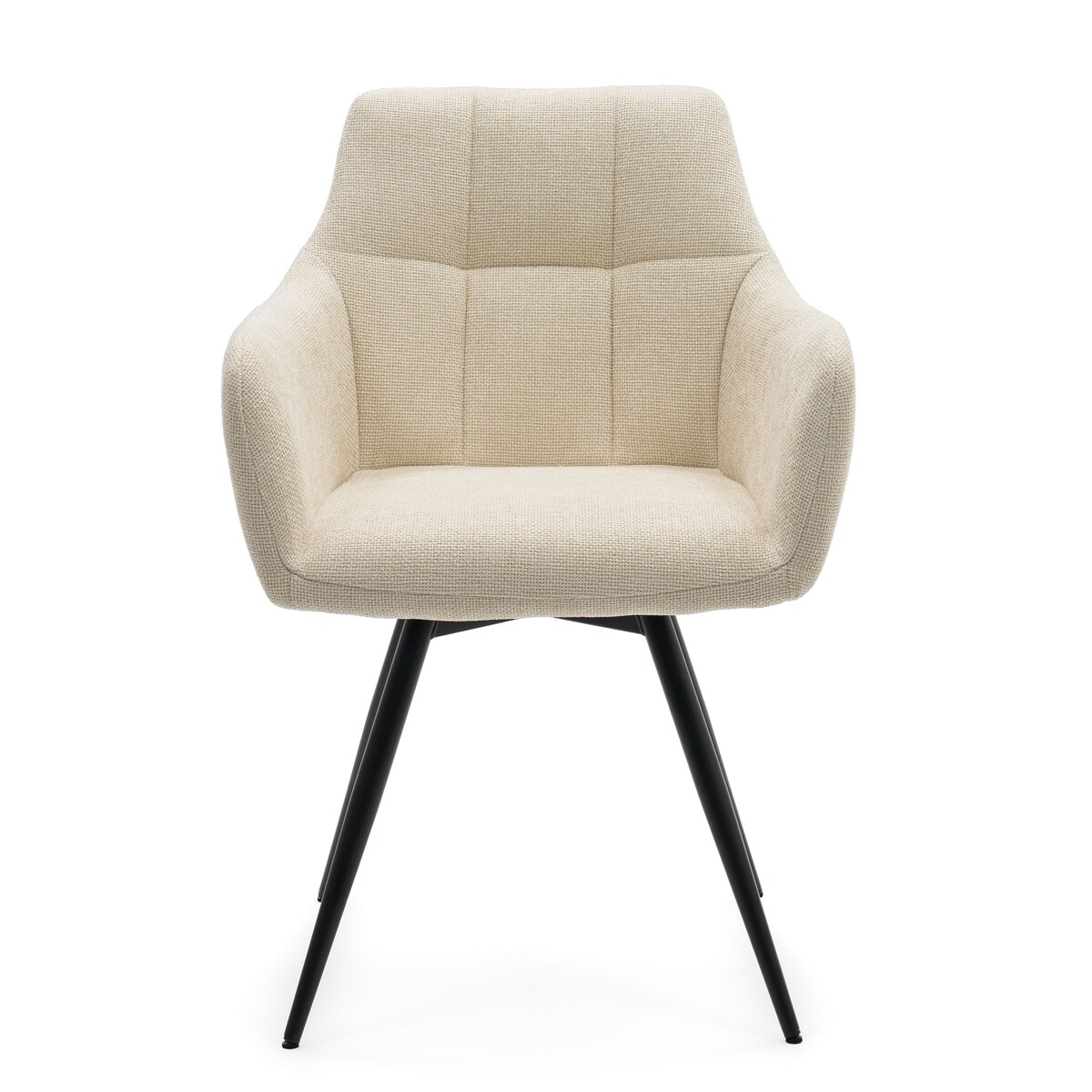 Krzesło tapicerowane obrotowe szenilowe do salonu LUGANO kremowe