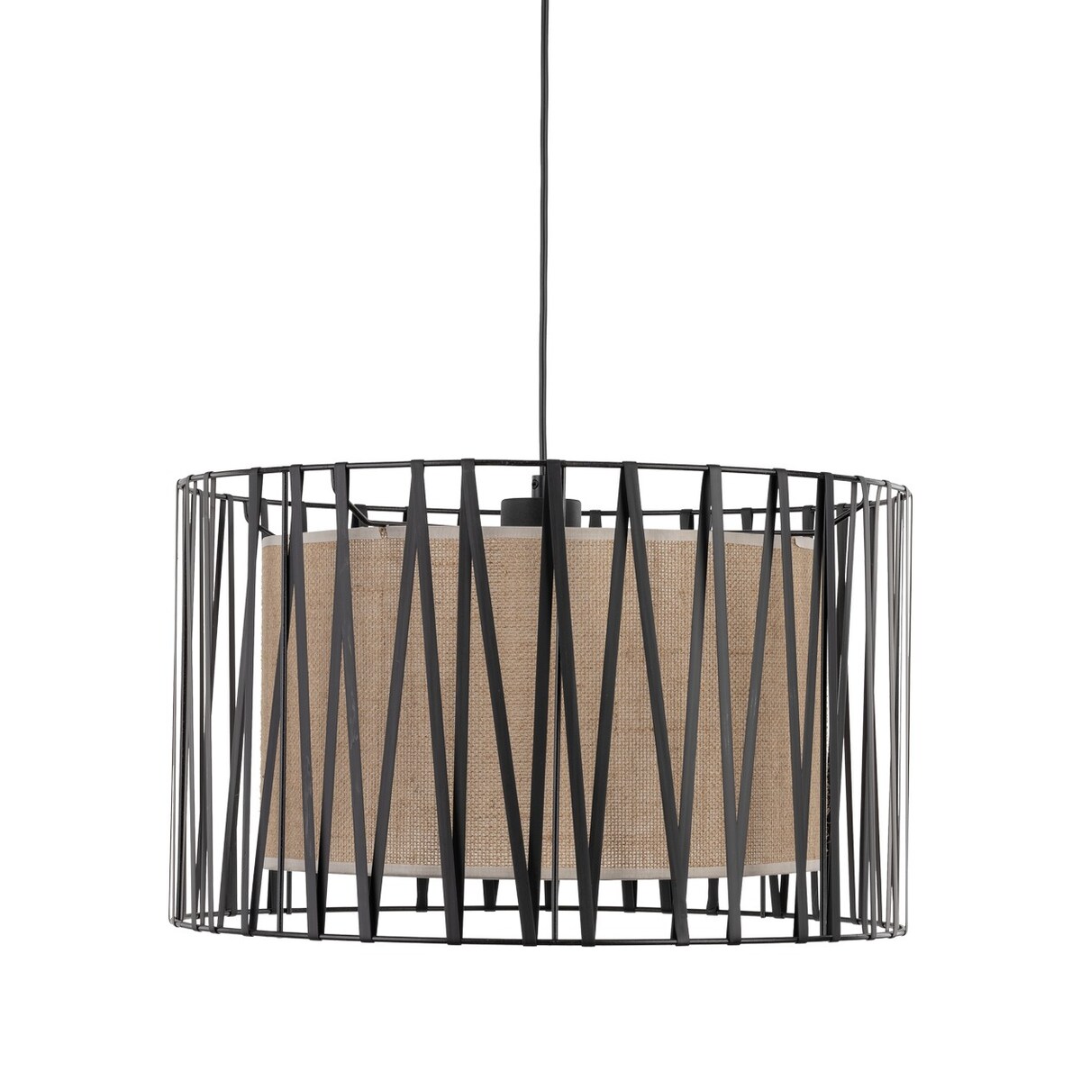 Lampa wisząca TK Lighting Harmony Nature 4557, 3xE27, juta, czarno-brązowa, śr. 50 cm, regulowana wysokość 120 cm