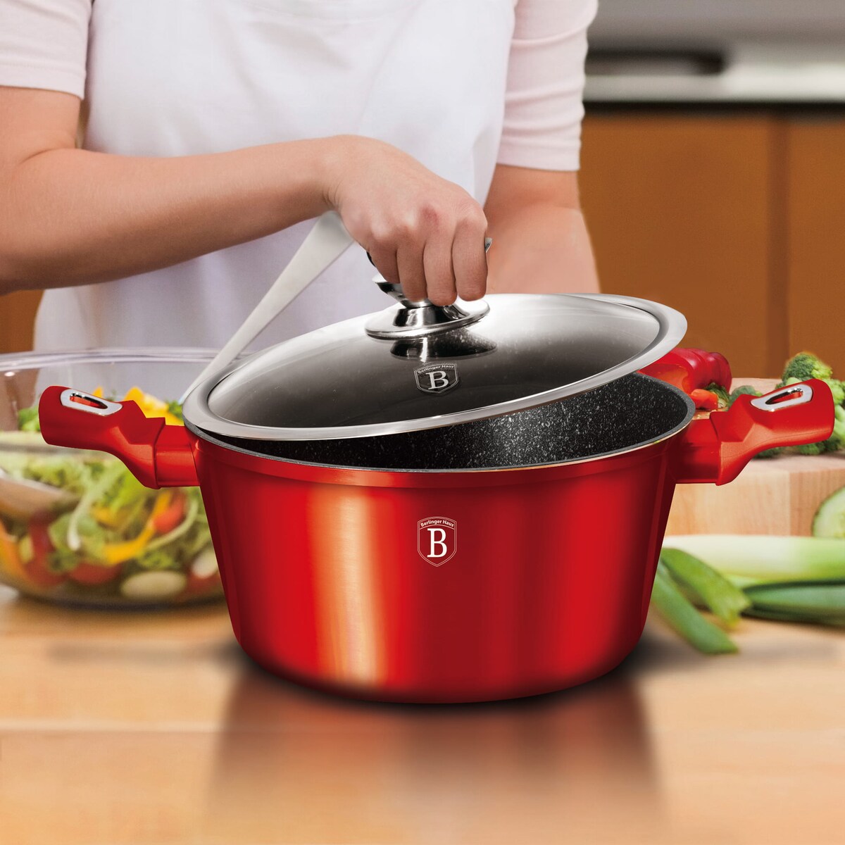 Komplet garnków 10 elementów BERLINGER HAUS Metallic Line Burgundy