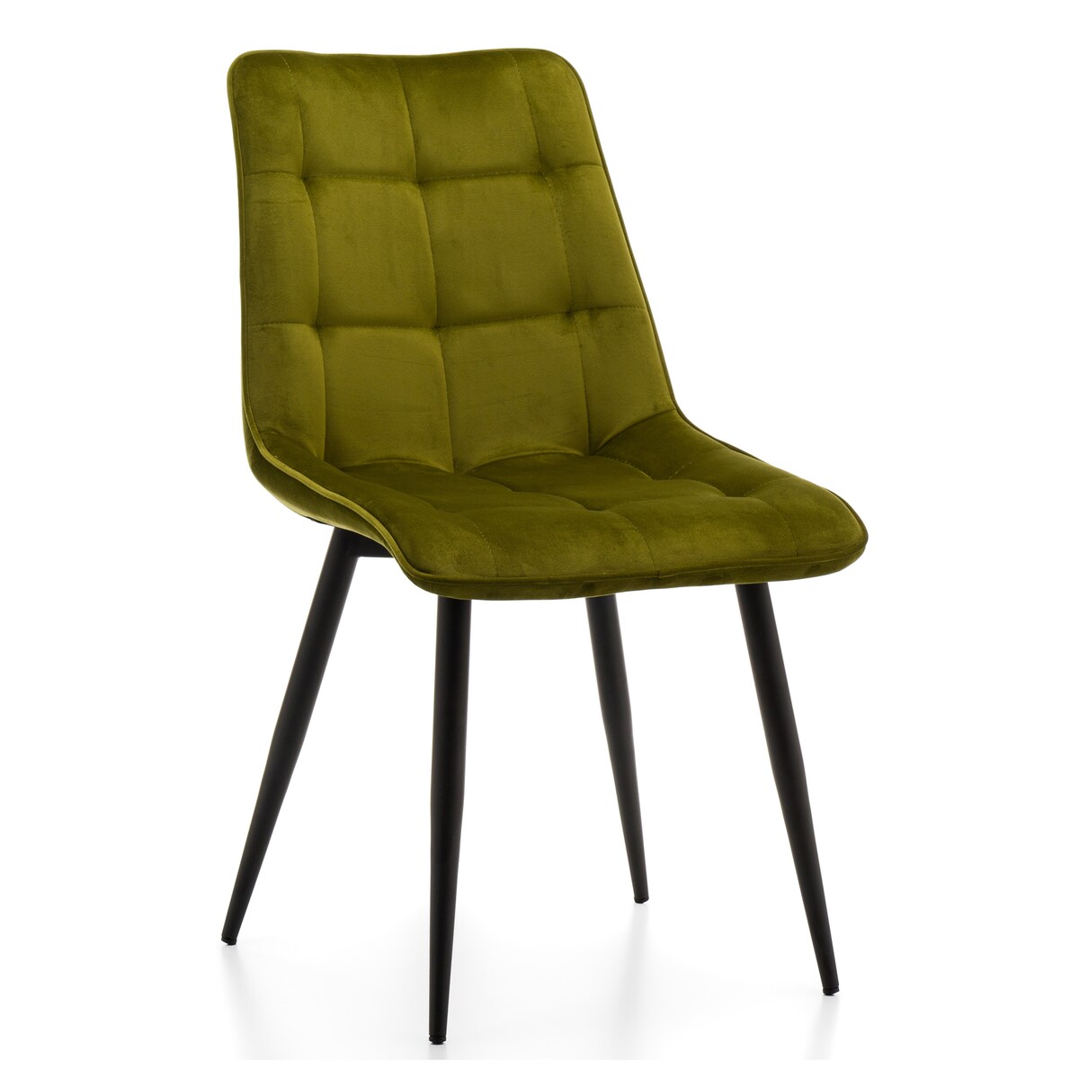 Krzesło tapicerowane welurowe CHIC velvet oliwkowy do salonu jadalni