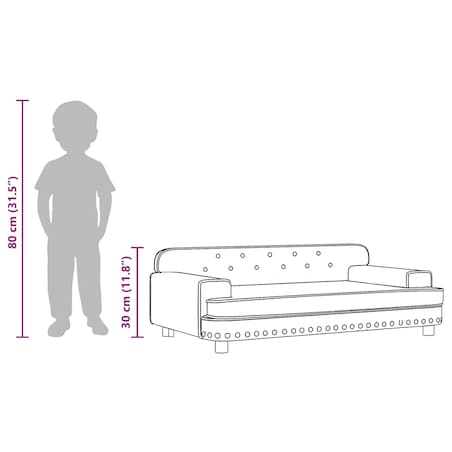 vidaXL Sofa dla dzieci, brązowa, 90x53x30 cm, sztuczna skóra